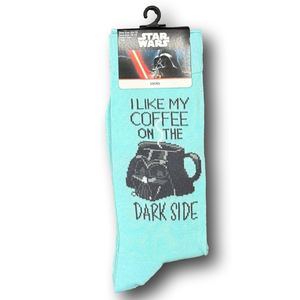 3/$20 Star Wars Darth Vader "I Like My Coffee..." Funny Novelty Crew Socks - NWT